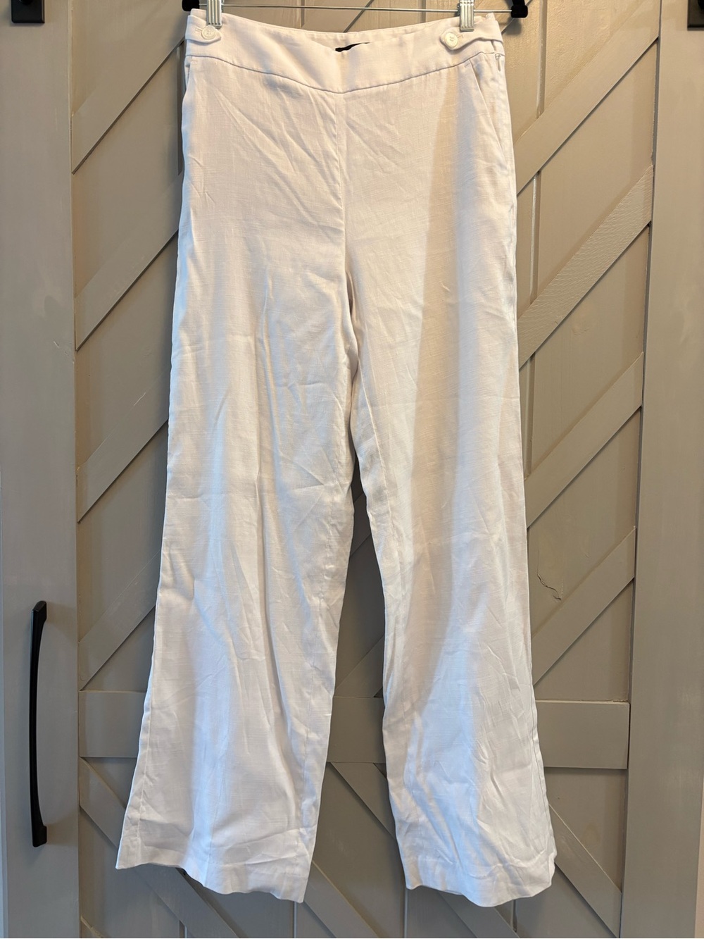 Talbots White Women's Linen Trousers Size 4